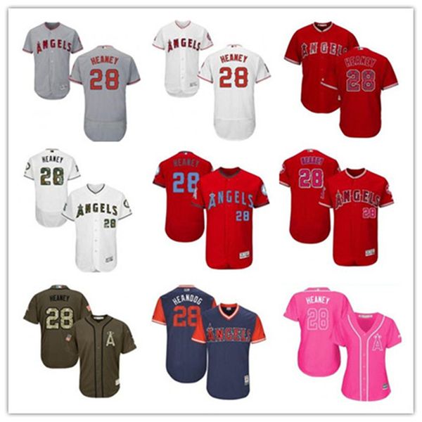 

ncaa custom 2021 angel style jerseys black red white blue orange green army green 28 andrew heaney baseball jersey ing