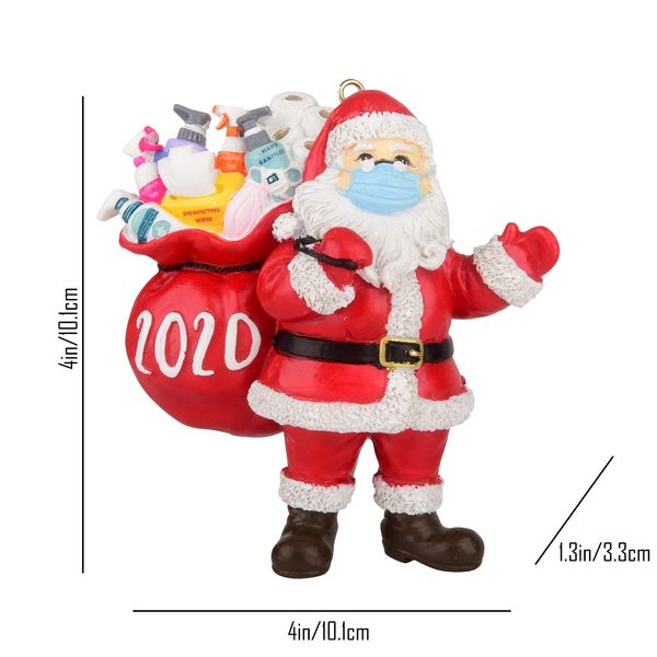 

newmask 2020 ornament santa wearing a face decorate christmas tree fashionable and stylish design lightweight #w3