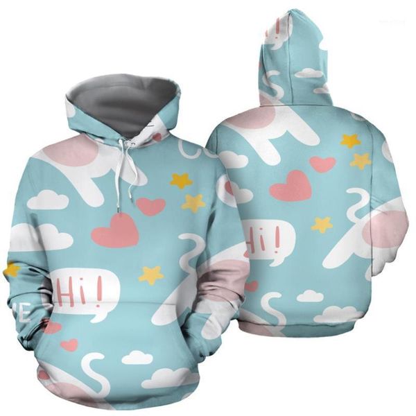 

colorful cute lovely animals cat art 3d hoodies hoodie men women new fashion hooded sweatshirt long sleeve casual pullover-11, Black