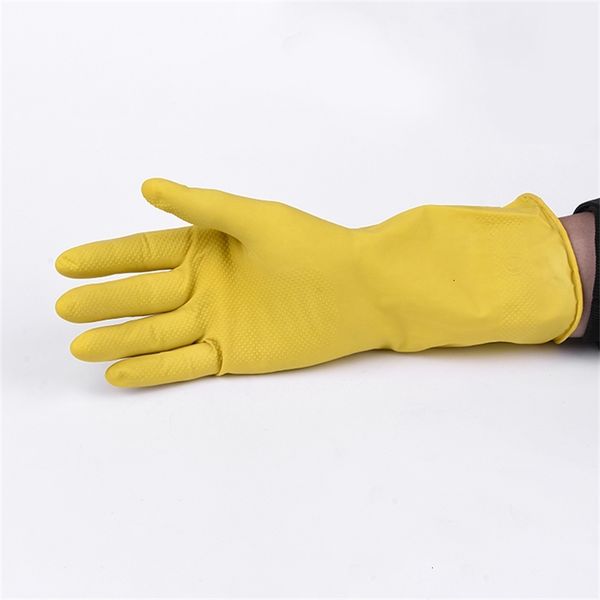 

factory7rq5rubber quality household high yellow latex cleaning kitchen dipped glove