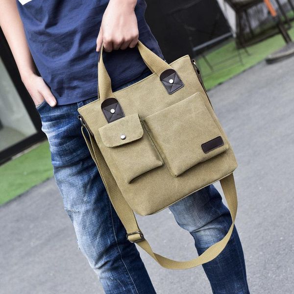 

ancient ways single shoulder bag canvas leisure on inclined vertical bag men portable briefcase business maleta