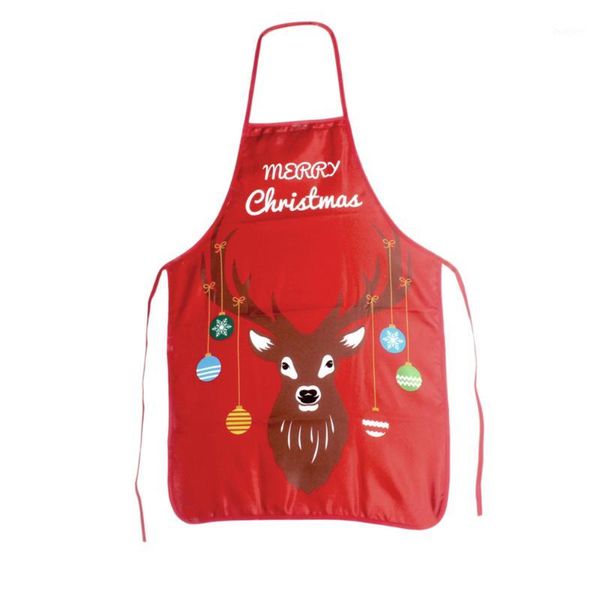 

1 pc christmas aprons cartoon printed chef apron party decor kitchen supplies for restaurant baking home cooking1