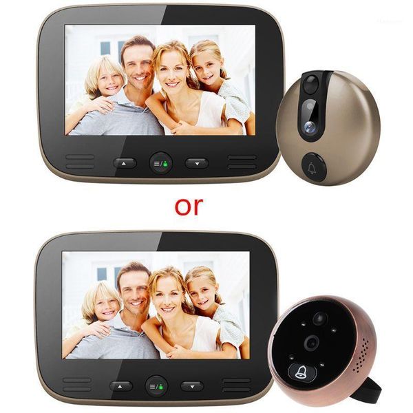 

video door phones 4.3 inch lcd colorful screen doorbell camera viewer smart electronic cat eye peehole for night vision motion detection1