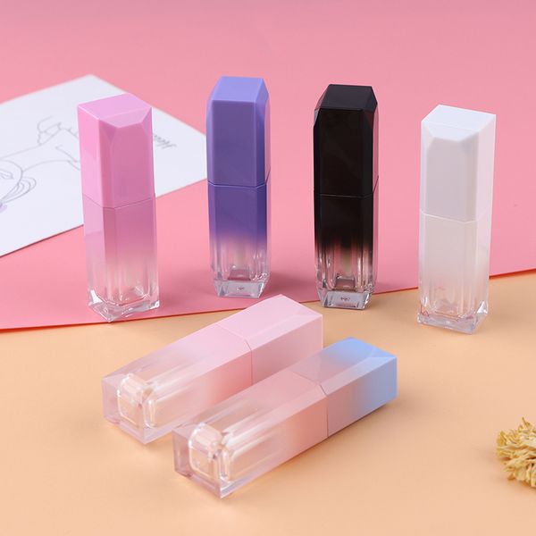 5 ml Degrade Renk Şişeleri Lipgloss Plastik Boş Temizle Dudak Parlatıcısı Tüp Eyeliner Kirpik Konteyner Renkli DIY Dudaklar Kozmetik Kaplar Destek Logosu Özelleştirilmiş