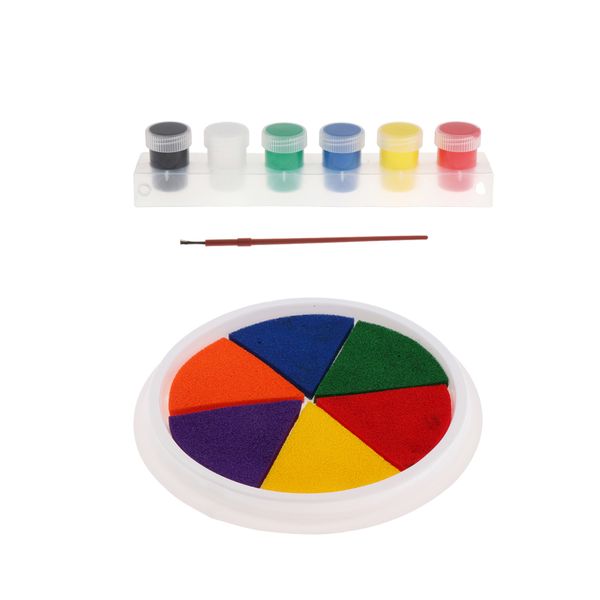 

kids diy finger graffiti painting imprint diy palm ink pad stamps 2set