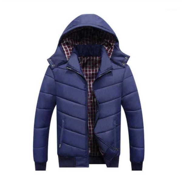 

the new 2020 winter coats men popular logo hooded casual men's brief paragraph with thick warm white duck down jacket1, Black