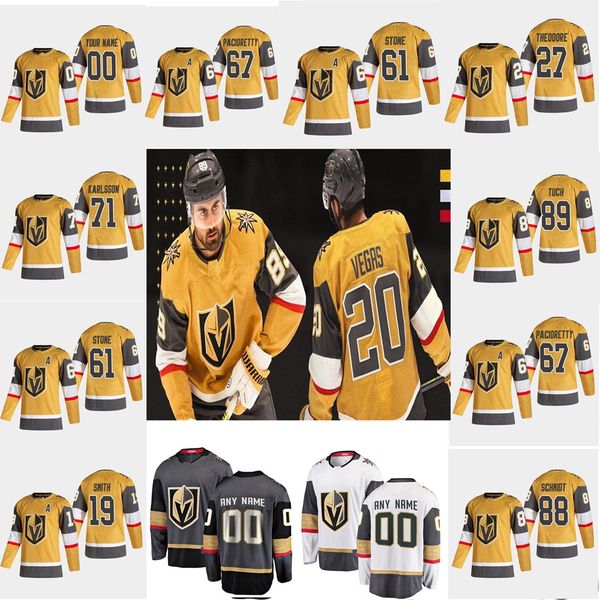 

vegas golden knights 2020-2021 gold third jersey 67 max pacioretty 18 james neal nick cousins alec martinez vegas strong custom stitched, Black;red