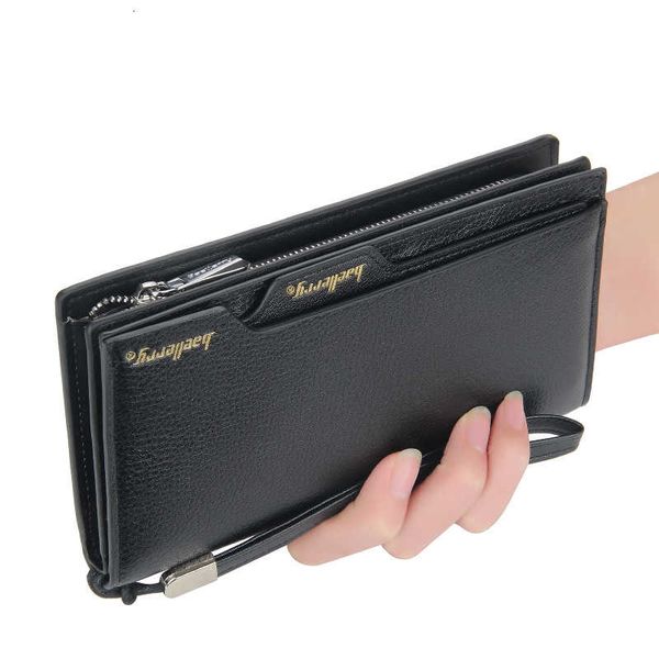 

luxury leather phone pocket for male large capacity clutch purse new men's long wallet multifunction wristband money purses 2021, Red;black