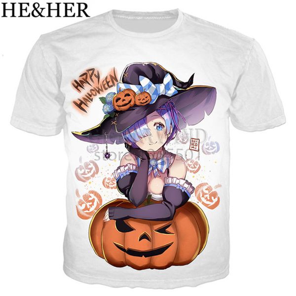 

life in a different world from zero rem 3d print shirts anime graphic horror men clothing