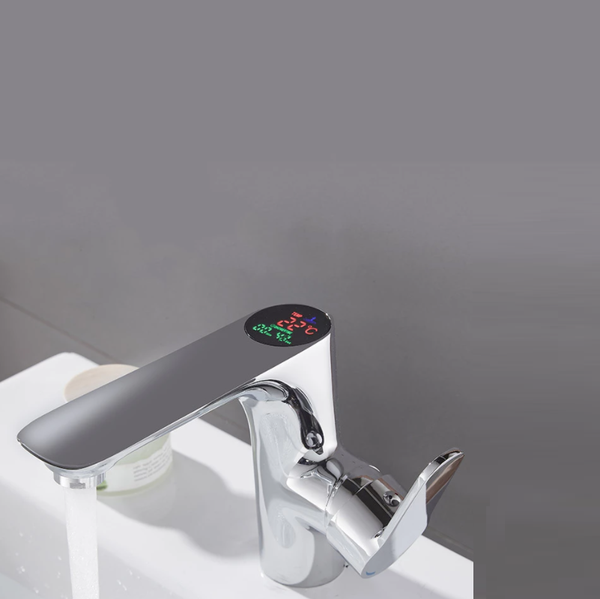 

bathroom sink faucets led digital basin faucet water power brass taps chrome plated temperate display