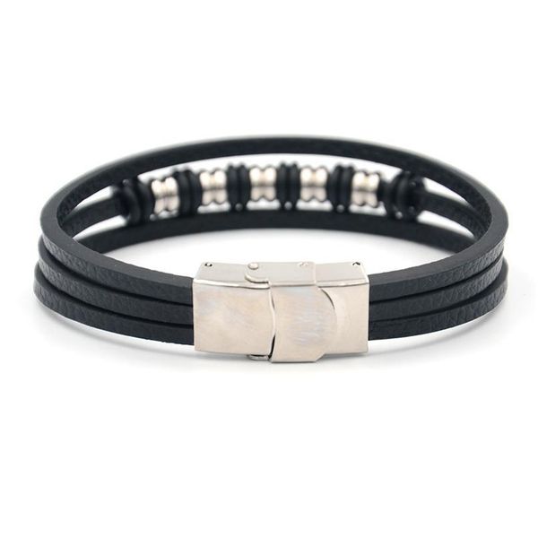 

junwei men's leather braided bracelets black anchor chain stainless steel jewelry gifts for men junw qylebv