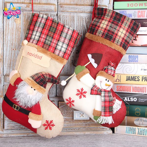 

2021 candy large bag decorative christmas gift snowman deer decoration socks new