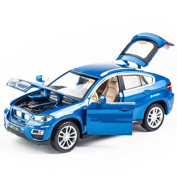 KIDAMI Legierung Diecast Modell Auto 1:32 SUV X6 Sound Licht Kinder Metall Auto Spielzeug Zurückziehen Räder Kinder Geburtstag Geschenke Sammlung LJ200930