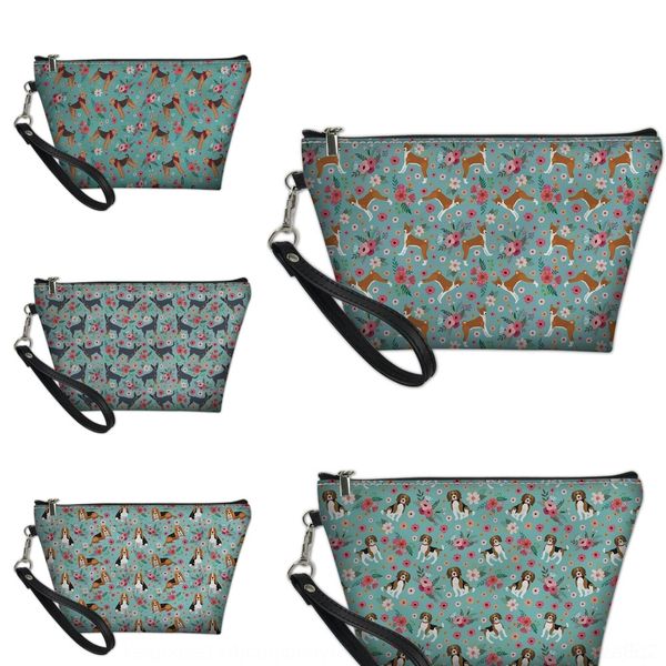 

7qzzk pu hand pskkc printed flat-mouth cosmetic bag women's pet cute dog pattern small portable hand bag cosmetic
