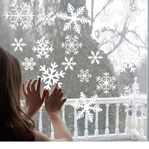 

27шт рождественская снежинка стикер окона рождественские наклейки стены комната наклейки наклейки на стену рождественские украшения для дома