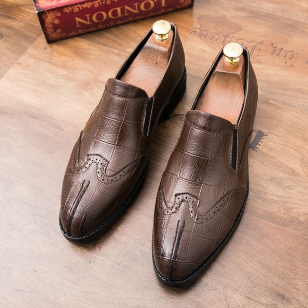 

dress shoes cimim brand business bullock casual leather comfortable luxury party formal men's fashion office men loafers, Black