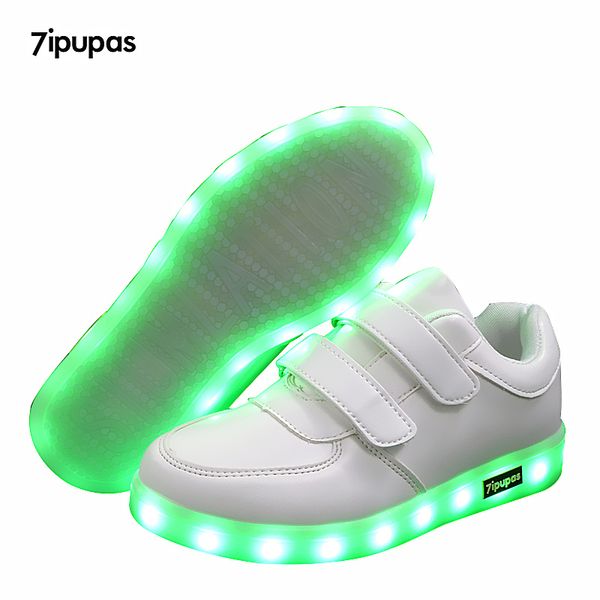 

fashion 25-40 children's kids usb charging lighted luminous sneakers boy/girls led lights glow children shoes, Black;red