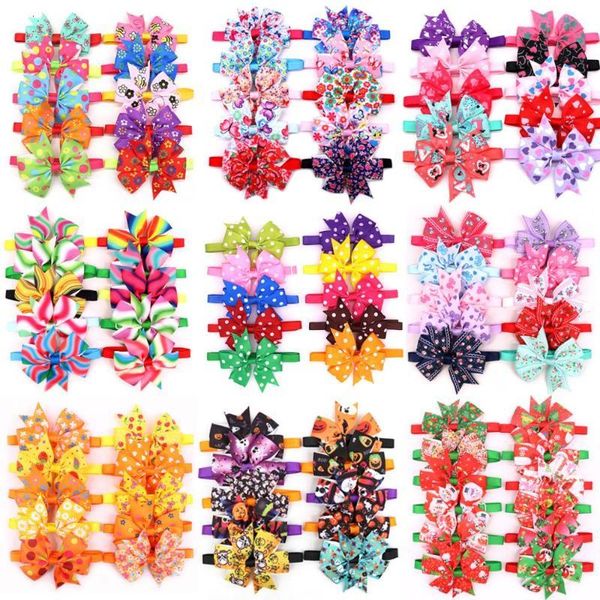 

20pcs halloween accessories cat dog bowtie cute pet party holiday grooming products christmas bow tie for dogs