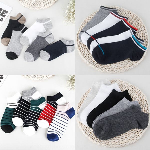 

longsha boat cotton men's boat men's shallow mouth invisible short tube low spring thin season cotton socks tide socks nupsq, Black