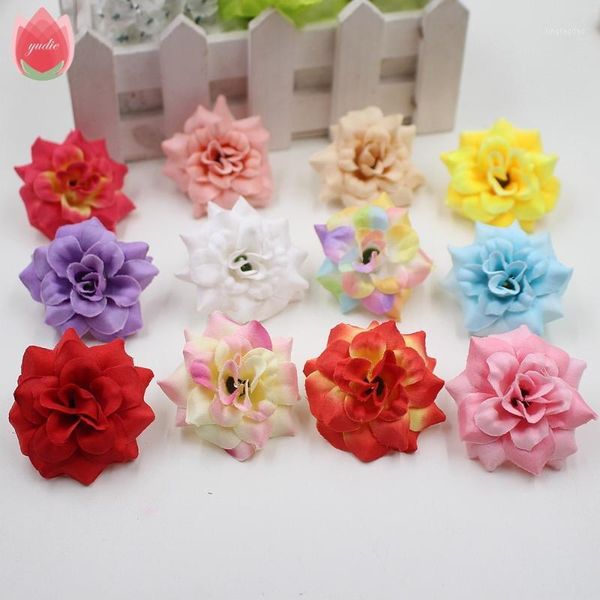 

decorative flowers & wreaths 20pcs silk multicolor european style rose artificial flower wedding party arch decoration rosa corsage craft sh