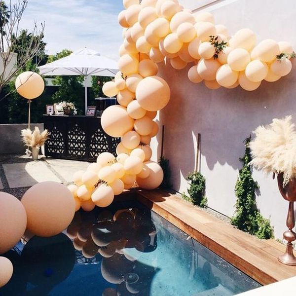 

macaron balloons arch peach orange balloon 5/10/18/24/36 inch jumbo macaron balloons baby shower wedding background decoration1