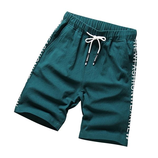 

luyzjzen 2021 new trousers cotton solid short sweatpants of summer men plus size ocasional linen pants male k46 8ofa, White;black