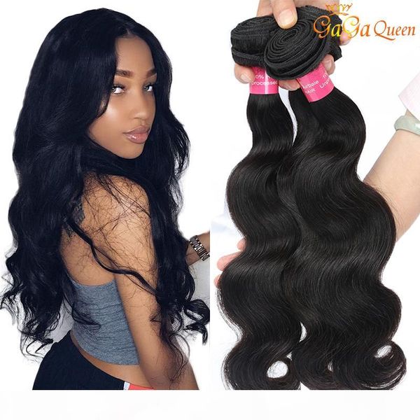 

new arrival indian virgin hair body wave unprocessed body wave indian human hair weave bundles gaga queen, Black