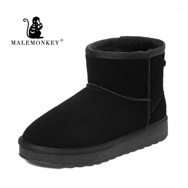 

boots snow women 2021 fur winter warm ankle shoes woman plus size 8419001, Black