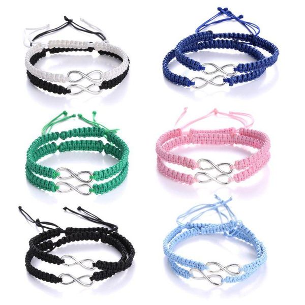 

2Pcs Infinity Love Figure 8 Friendship Bracelet Infinity Love Braided kit, Black
