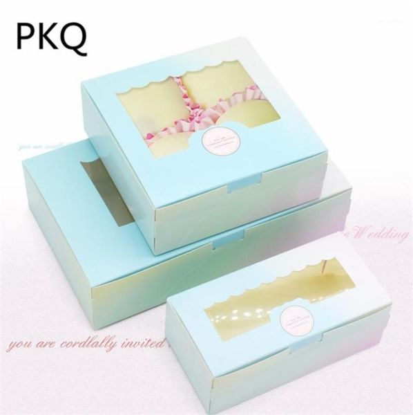 Confezione regalo 10 Pz/lotto 3 Formati Craft Cupcake Box Scatole di Carta Kraft Biscotti Fatti A Mano Imballaggio Artigianato/Caramelle Torta Scatole1