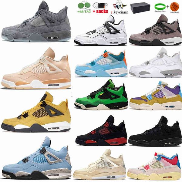 

fast university blue lightning 4 4s iv mens basketball shoes bred shimmer black cat white oreo cement jumpman sports sneak287m