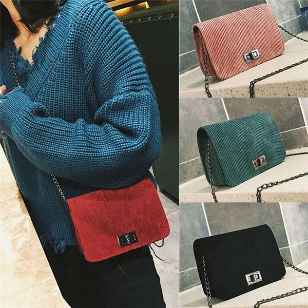 

waist bags women handbag retro velvet shoulder bag messenger cross body chain lot1