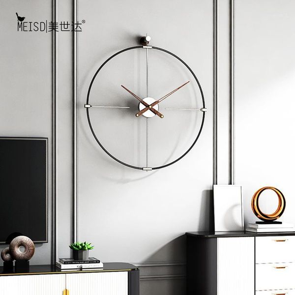 

wall clocks minimalist metal silent large decorative clock iron modern design living room home decoration watch stickers1