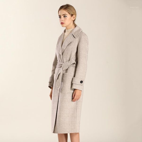 

wool coat women korean plaid ladies coats and jackets double sided long jacket elegant abrigos mujer invierno 2020 9r206 yy5191, Black