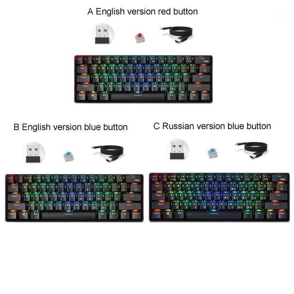 

61keys usb 2.4g wireless dual mode mechanical keyboard backlit gaming keyboard1