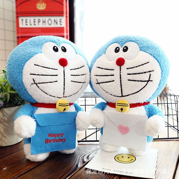 

factory direct doraemon plush toys envelope machine cat pillow chicking cat blue fat childbar doll