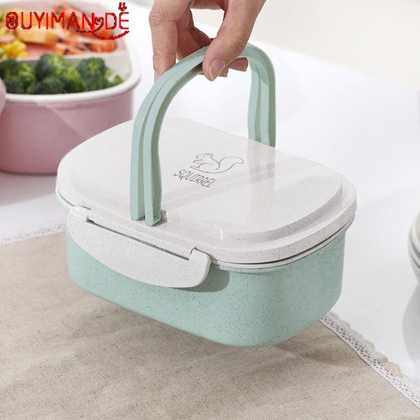 

портативный lunch box пикника микроволновая печь bento закуска фрукты контейнер для хранения пластиковые сэндвич storage box layer bento box