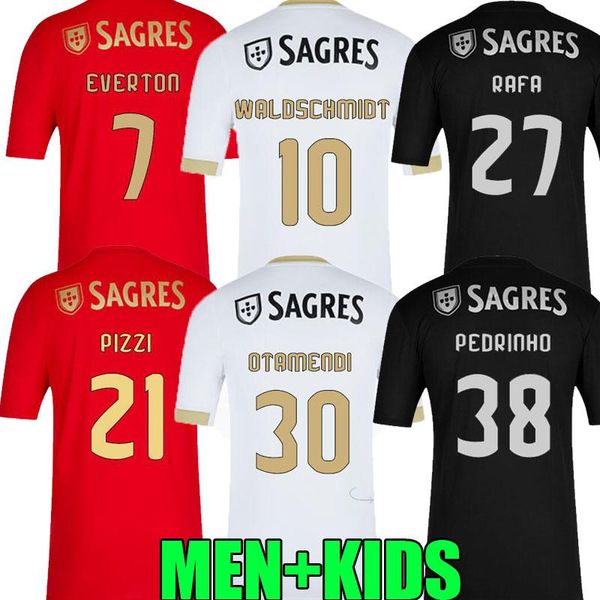 

20 21 éverton núñez waldschmidt gabriel weigl otamendi rafa pizzi pedrinho soccer jersey benfica 2020 2021 football men and kids shirt, Black;yellow