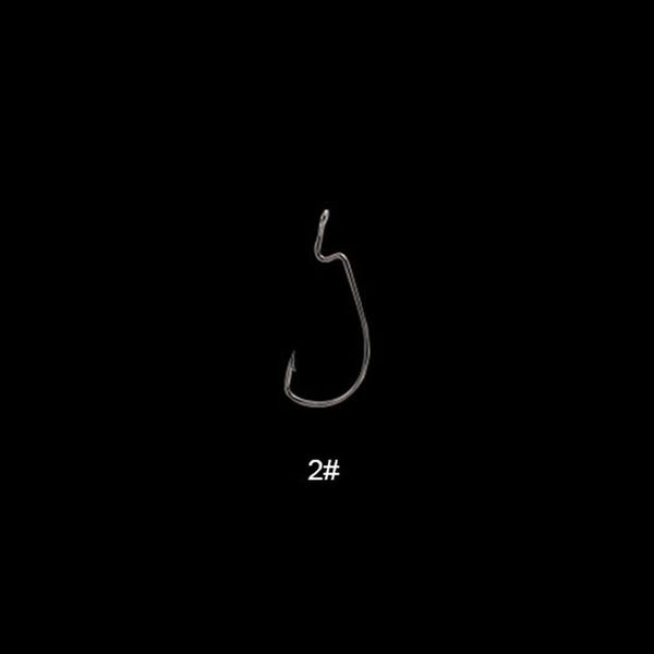 

50pcs/lot high-carbon steel worm hook fishhooks barbed sea fishing 2# 4# 6# 8# crank hook lure worm pesca for soft bait tackle sqcewi