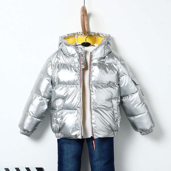 

off season 2020 new space down jacket men's women's middle and big children's thickened warm hooded coat winter, Black