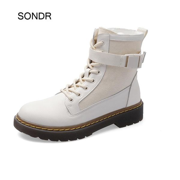 

black shoes women fashion brand martin boots platform zapatos de mujer ladies real leather footware autumn female botas mujer