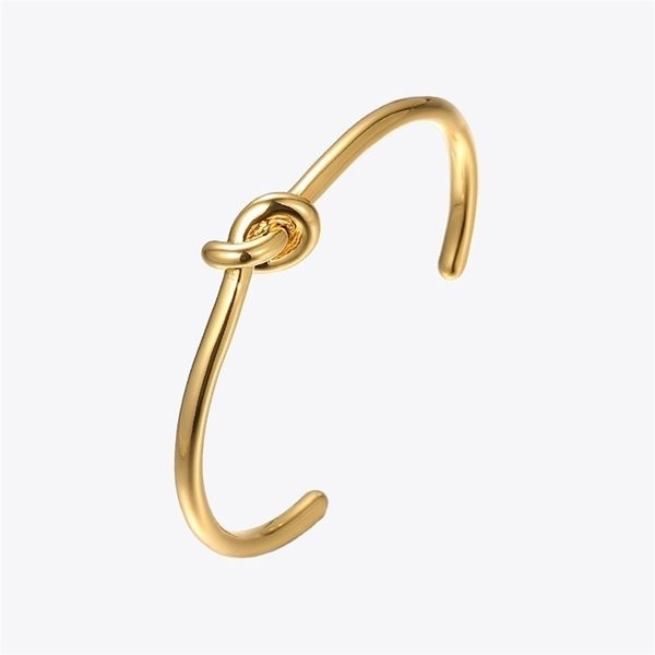 ENFASHION All'ingrosso Nodo Braccialetti a polsino Color oro Manchette Bracciale rigido per le donne Bracciale Gioelleria raffinata e alla moda Pulseiras B4286 220225