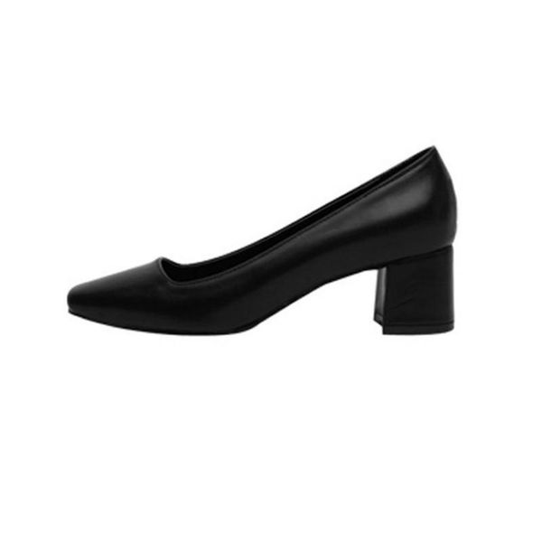 

hkxn 2020 autumn shoes woman high heel square toe shallow shoes women's thick with high-heeled fashion wild high heels t02, Black