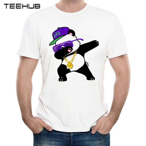

new arrivals men's summer cute dabbing panda printed short sleeve t-shirt funny soft tee sport hooded sweatshirt hoodie
