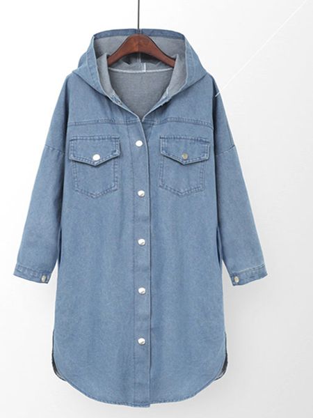 

2021 n008 europe and america new large female fat mm loose hoodie exclusive coat denim jacket, uvgp, Black;brown