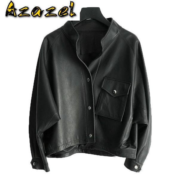 

women's leather & faux real genunine jacket 100% sheepskinn coat female women clothes coats and jackets clothing tlr3022wpy506, Black