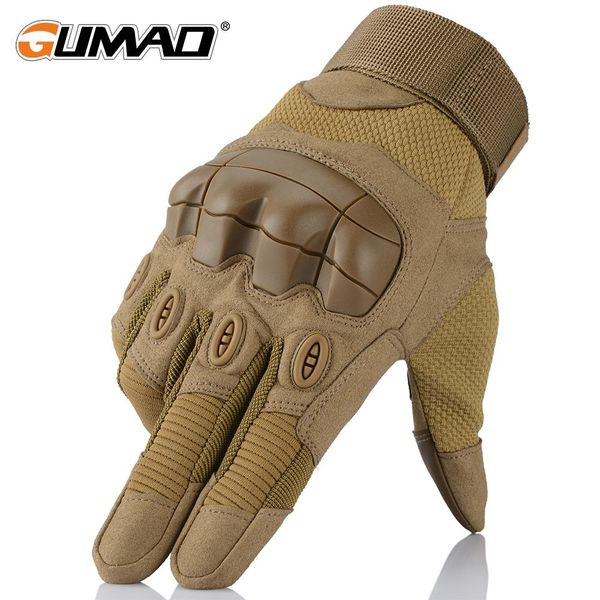 

touch screen rubber hard knuckle full finger gloves tactical military combat airsoft outdoor climbing shooting paintball hunting bbyxlv, Black