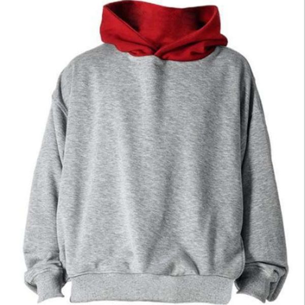 

new fashion casual sports hooded plus velvet color-block pullover men's sweater8uy, Black