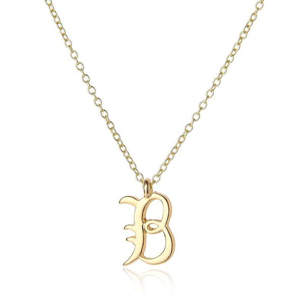 

pendant necklaces cursive english letter name sign personality necklace alphabet initial friend family gift jewelry, Silver