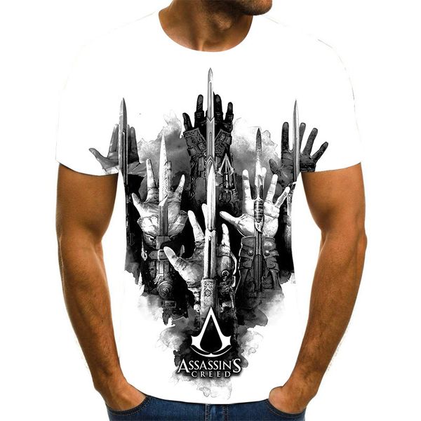 

mini 2020 new 3d spot t-shirt men's summer breathable short sleeve top, White;black